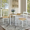 thumbnail image 5 of Small Dual Drop Leaf Table and 2 Madrid Chairs in White/Natural - Set of 3, 5 of 6