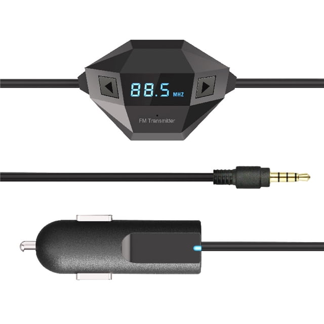 Transmisor FM inalámbrico Radio Car Kit para teléfonos inteligentes con conector de audio de 3,5 mm y cargador de coche Adepaton 2033128