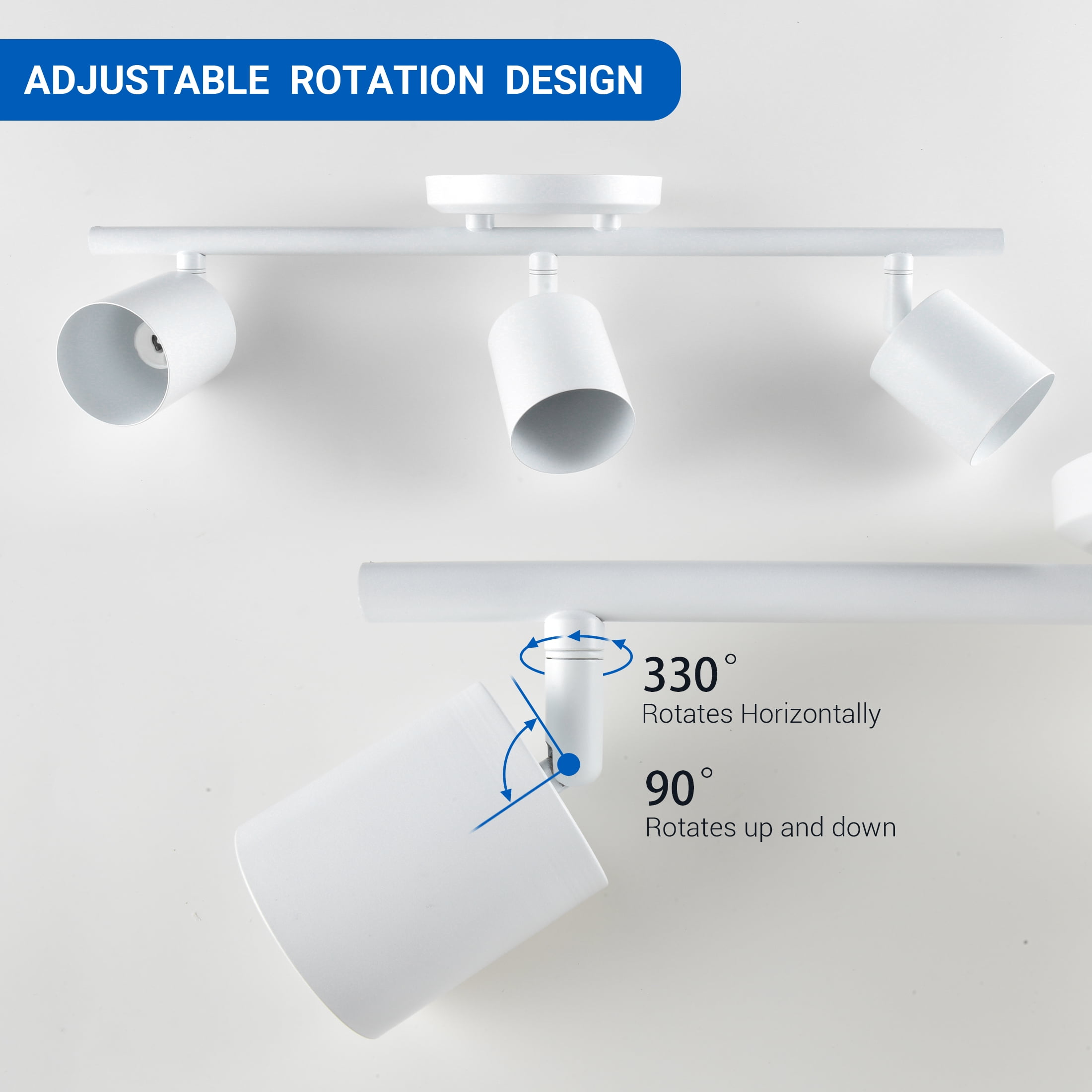 Mainstays 20" Contemporary 3-Light White Round Back Linear Track Lighting Set