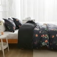 thumbnail image 4 of Duvet Cover Set Queen Comforter Cover Set,3-Piece Floral Duvet Cover Set Bedding Sets Queen Black Comforter Cover Set Soft Microfiber Bedding Set with 2 Pillow Cases, 4 of 4