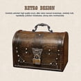 thumbnail image 1 of Wooden Treasure Chest, Pirate Treasure Chest Storage Box With A Front Lock, Unique Handmade Vintage Design, Suitable For Storage Box/gift Box (8.5 * 5, 1 of 5