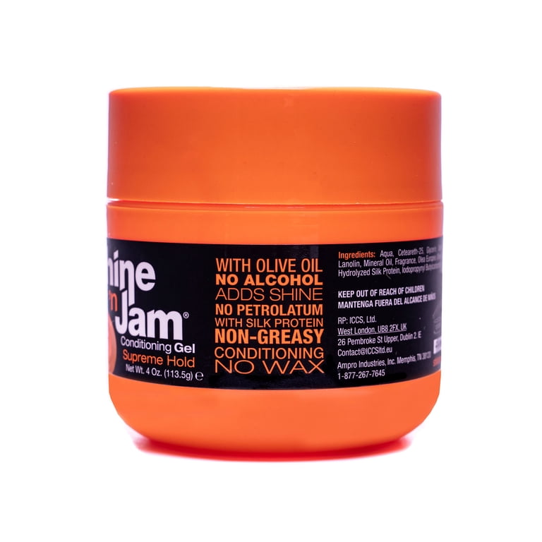 Ampro, Shine 'n Jam Supreme Hold Conditioning Gel, 4oz, For Coily