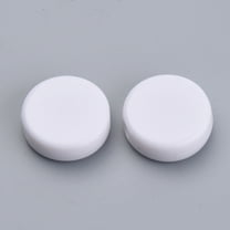 50pcs Opaque Acrylic Beads Flat Round White 15x4mm Hole: 1.5mm