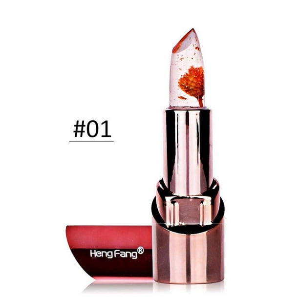 Pisexur Belleza Maquillaje Lápiz labial Beauty Bright Flower Crystal Jelly con cambio de color con la temperaturapara mujeres y hombres