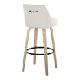 thumbnail image 6 of Hannah 30" Fixed-Height Barstool Set of 2, Bar Stools Swivel, Bar Chairs, Swivel Bar Stools Set of 2 with Back, Bar Stools for Kitchen Island (Cream Fabric), 6 of 6