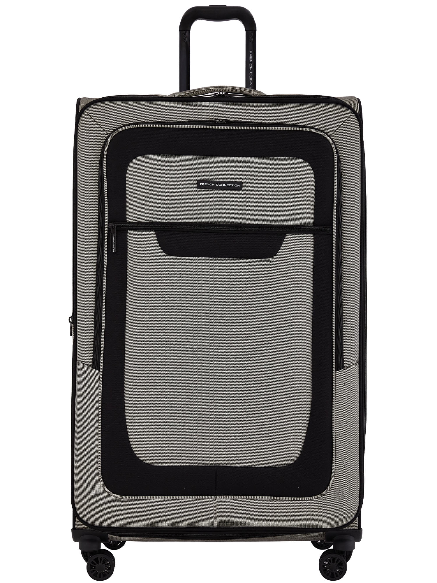 French Connection 3pc Expandable Rolling Softside Luggage Set, Whitecap Gray