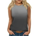 thumbnail image 2 of Wyobmus Summer Tank Top for Women Sleeveless Gradient Color Top Fashion Tank Shirt Loose Round Neck Casual Tunic Blouse S-2X Black, 2 of 4