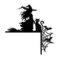 thumbnail image 2 of sruoe Halloween Witch Door Topper, Halloween Metal Witch Silhouette Sign, Halloween Door Corner Art, Halloween Home Decor for Front Door, Wall, Porch Display, 2 of 8