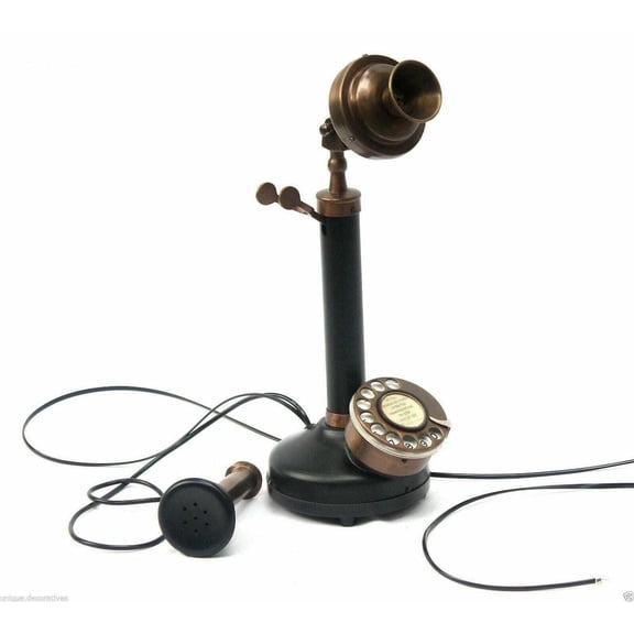 Old Retro Candlestick Phone Rotary Dial Home Office Decor Functional, Rotary Dial Candlestick Telephone/Landline Phone