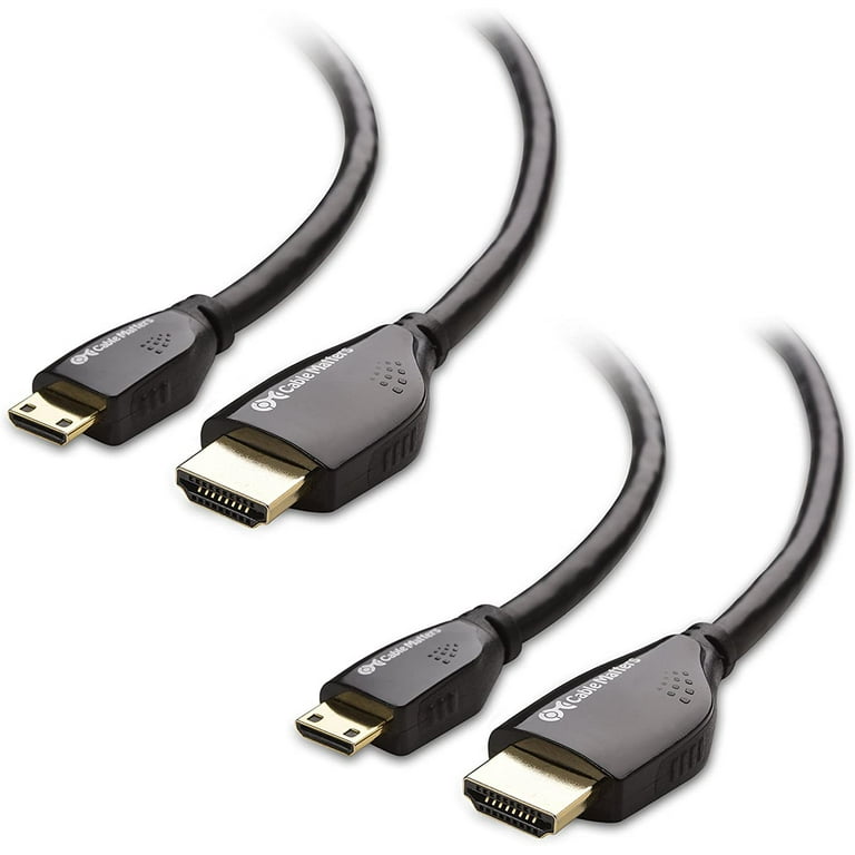Cable Matters (2-Pack) High Speed Mini-HDMI to HDMI Cable 4K Resolution Ready with Ethernet - 6 Feet