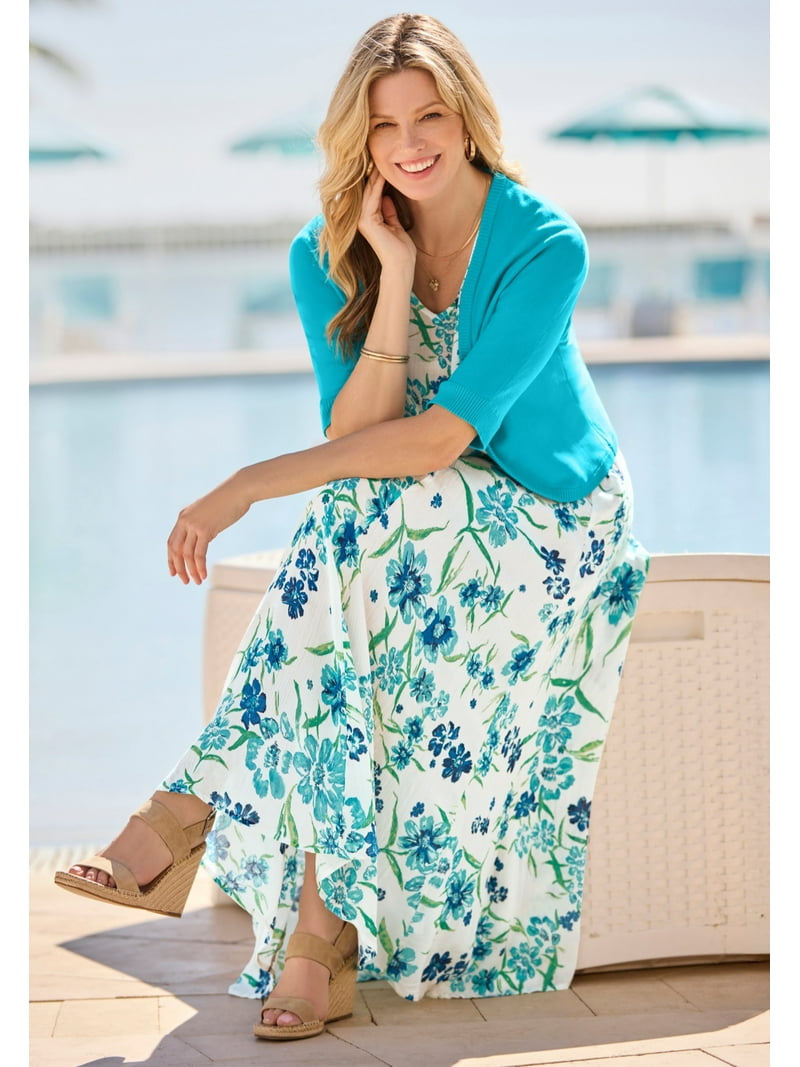 short sleeve crinkle dress Solid Color Textured Crinkle Short Sleeve T Shirt Dress Light Blue / M