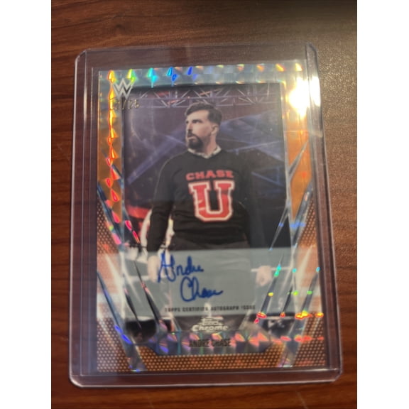 2026 Topps Chrome WWE Andre Chase #BCA-ANC Orange Refractor Topps Autographed Wrestling Trading Card