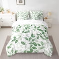 thumbnail image 2 of Manfei Tree Leaves 7 Pieces Bedding Comforter Set for Boys Girls,Botanical Plants Full Bedding Set Lightweight,Green White Fitted Sheet Flat Sheet,Lightweight Room Decor, 2 of 8