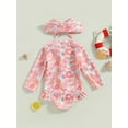 thumbnail image 3 of Springcmy Baby Girls Swimsuit One Piece Floral Zipper Ruffle Toddler Bathing Suit Rash Guard Long Sleeve Swimwear Beach Outfit Pink Flower 18-24 Months, 3 of 7