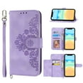 thumbnail image 3 of Nalacover Case for iPhone 14, PU Leather Wallet Phone Crossbody Flip Case with Credit Card Holder and Shoulder Wrist Strap Magnetic Stand Shockproof Cover For iPhone 14, Purple, 3 of 16