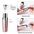 thumbnail image 3 of AmElegant PREMIUM Painless Facial Hair Removal For Women Lipstick Style - Waterproof Rechargeable Portable Hair Trimmer with LED Light and Nail File (Rose Gold), 3 of 8