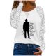 thumbnail image 2 of Pntutb Mujer Moda Cuello Redondo Cómodo Estampado Suelto Camiseta Manga Larga Blusa Casual tops Encaje Pntutb Pntutb-1340, 2 of 4