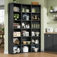 thumbnail image 6 of ModFurne 6 Tier Triple Width Bookcase, 71" Tall Bookshelf Corner Bookcase with 18-Cube, Curve Shape Display Storage Shelf for Living Room, Home Office, Black, 6 of 9