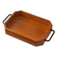 thumbnail image 3 of Bandeja de madera para servir café, té, tazas, diseño vintage, duradera, decorativa, organizador, bandeja de almacenamiento para maquillaje, fruta,, 3 of 9