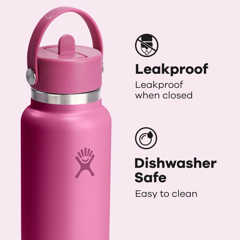 Hydro Flask MAGENTA Wide Mouth Water Bottle with Flex Straw Cap
