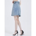 thumbnail image 3 of Womens Vintage Stretch Denim Jean Button Flare Skirt with Side Pocket, 3 of 5