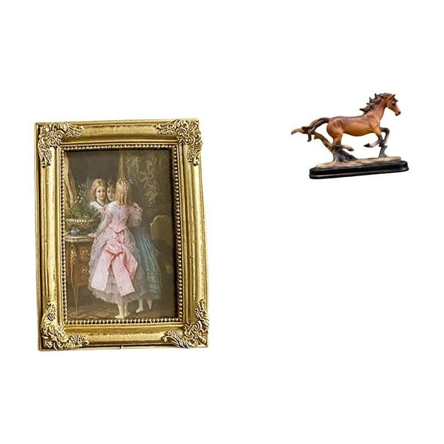 Escultura De Resina, Marco De Fotos, Soporte Para Tarjetas, Póster, Marco De Fotos Con Frente De Vidrio, Figura, Obra De Arte, Adorno De Arte Coleccionable, Estatua De Caballo Para Escritorio,