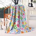 thumbnail image 2 of Pioneer Flower Floral Print Pattern Blanket,Comfortable Soft Lamb Wool Throw Blanket,All Season,Warm Lightweight Blankets for Sofa Bed Couch Living Room Chair,60"x80", 2 of 4