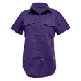 thumbnail image 4 of Lixiuxyad Ladies Button down Blouse Women's Casual Solid Color Shirt With Lapel Short Sleeved Shirt, 4 of 6