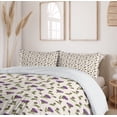 thumbnail image 6 of Ambesonne Purple and Yellow Duvet Cover Sets, Thistle Flowers, 2-King, Ivory Violet Fern Green, 6 of 6