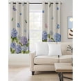 thumbnail image 2 of Hydrangeas Blackout Curtains for Bedroom Living Room Darkening Curtains 84 Inch Length 2 Panels Set Purple Floral Butterfly Leaves Beige Window Curtain Window Treatment Grommet Drapes 42"x84", 2 of 9