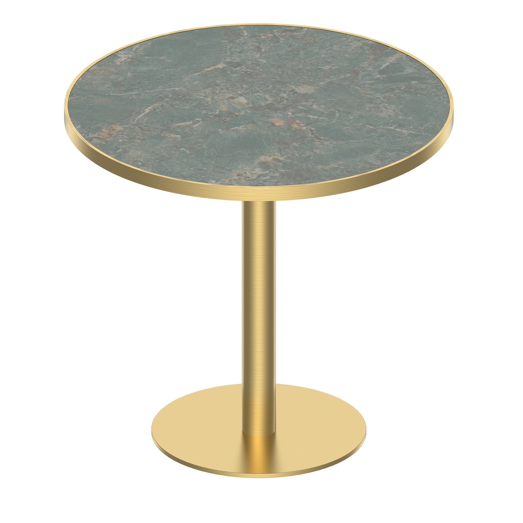 Noble House 31.5" Round Dining Table with Faux Marble Top, Luxury Bistro Table with Stainless Steel Legs, Gray & Gold