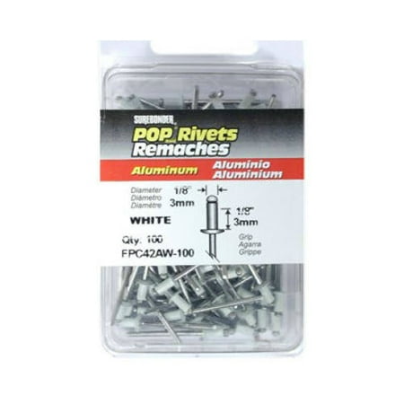 

1 PC-Surebonder FPC42AW-100 Short Aluminum Rivet 1/8 Dia. 100-Pack