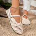 thumbnail image 4 of Eltusu Women Flat Shoes, Holiday PU Strap Closed Toe Comfort Shoes Beige Size 6, 4 of 6