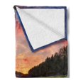 thumbnail image 2 of Americana Soft Flannel Fleece Blanket, Forest Park in Ukraine Scenic Panorama with Water Reflection Picture Print, Cozy Plush for Indoor and Outdoor Use, 50" x 70", Coral Green Blue, by Ambesonne, 2 of 5