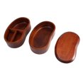 thumbnail image 4 of Fiambrera de madera de dos niveles para almacenar alimentos de forma ecológica para la escuela y los picnics, 4 of 8