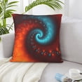 thumbnail image 6 of ZICANCN Orange Swirl Fractal Decorative Throw Pillow Covers, Bed Couch Sofa Decorative Knit Pillow Covers for Living Room Farmhouse, 26"x26", 6 of 8