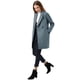 thumbnail image 3 of Abrigos de invierno raglán cruzados con solapa con muesca para mujer Azul polvoriento M, 3 of 6