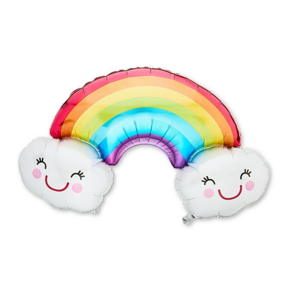 22" Multicolor Rainbow with Clouds Balloon, by Way To Celebrate