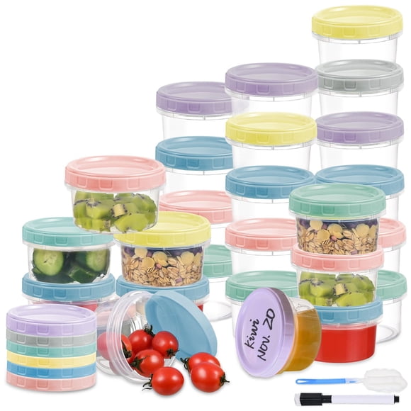 Contenedores de almacenamiento de alimentos Yomarket 200 ml (8 oz) x24 con tapas
