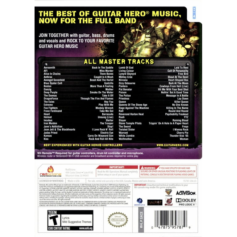 Guitar hero outlet smash hits