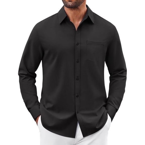 COOFANDY Men's Casual Shirt Long Sleeve Dress Shirts Button Up Shirt for Men