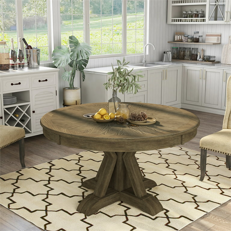 Farmhouse 120cm Round Pedestal Table - Any Colour - FURNITURE - DINING ROOM  - Dining Table