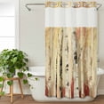 thumbnail image 3 of Autumn Branch Trees No Hook Shower Curtain Waterproof,Bathroom Curtains with Snap in Liners and See Through Top Window,Fall Forest Vintage Rustic Oil Painting Hotel Bathtub Curtains Shower 54"Wx78"L, 3 of 8