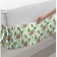 thumbnail image 2 of Funny Sloth Bed Skirt, Rhythmic Floral Leaves Tropic Foliage Nature Print, Elastic Bedskirt Dust Ruffle Wrap Around for Bedding Decor, 4 Sizes, Lime Green Umber, by Ambesonne, 2 of 2