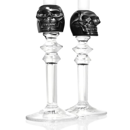 Godinger Skull Candlesticks, Candle Holders, Halloween Decor, Candlestick Holder, Home Decor, Black