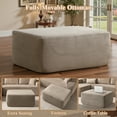 thumbnail image 5 of Ovios 106" Cloud Sofa Couch No Assembly Boneless Deep Seat Sofa with Ottoman for Living Room, Camel(Corduroy), 5 of 11