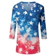 thumbnail image 4 of ASDFVBKG 250 Years American Flag Shirt for Women Short Sleeve V Neck Usa 1776-2026 Blouse American Flag Retro Graphic Patriotic Casual Tunic Pullover Tops Blue XXL, 4 of 5