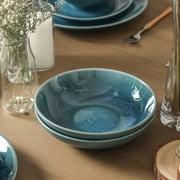 Stone Lain Riley 32-Piece Dinnerware Set Stoneware, Service for 8, Blue