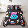 thumbnail image 2 of jejeloiu Initial Letter S 7pcs Bedding Comforter Set,Baseball Sport Games Queen Bedding Sets For Boys Kids Reversible, 2 of 8