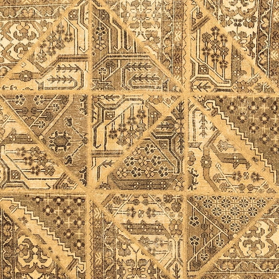 Ahgly Company Indoor Square Patchwork Brown Transitional Area Rugs, 6' Square